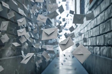 overflowing email inbox with unknown suspicious messages