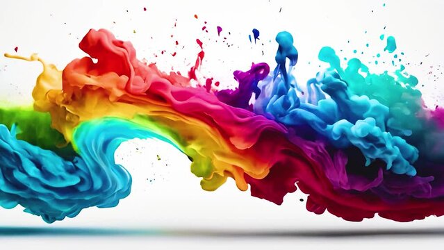 Abstract motion painting features vivid colors, creating visually appealing audiovisual texture.