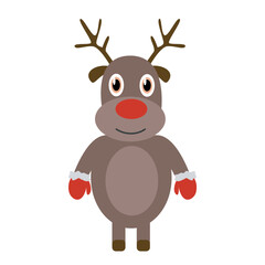 reindeer with christmas hat