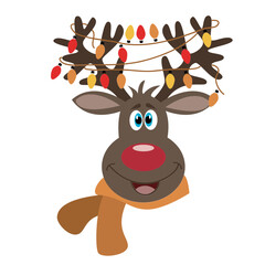 Obraz na płótnie Canvas reindeer with santa hat