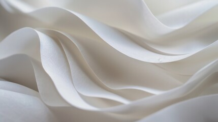 Fototapeta premium An abstract background with soft paper waves of cream and beige color. Generated by artificial intelligence.