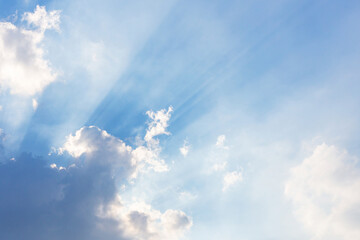 Sun beam line light shining through the clouds