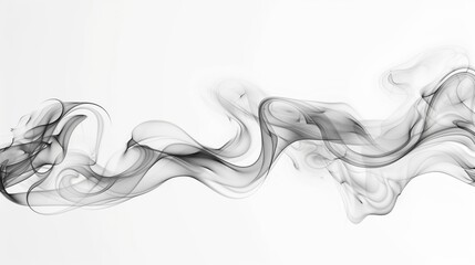 An abstract smoke shape crafted with flowing lines and delicate curves against a white background. Generated by artificial intelligence.