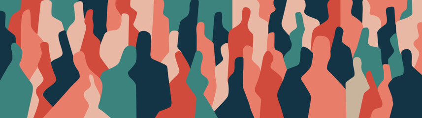 Modern people web communication  abstract vector multicolored horizontal background