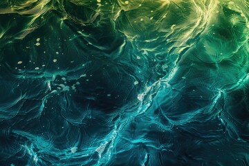 An abstract background of seawater flow under light exposure - generative ai - obrazy, fototapety, plakaty