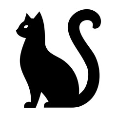 Regal Feline: A Flat Illustration of a Proud Black Cat, Exuding Elegance and Confidence in Minimalistic Style. © Mahdi