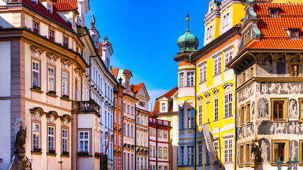 Colored buildings of Prague - obrazy, fototapety, plakaty
