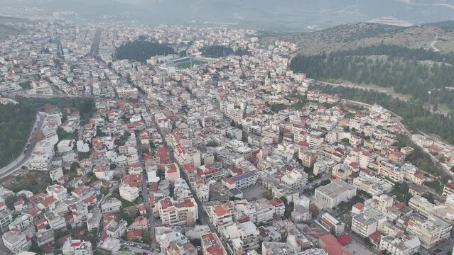 Panoramic view of Lamia City in Greece