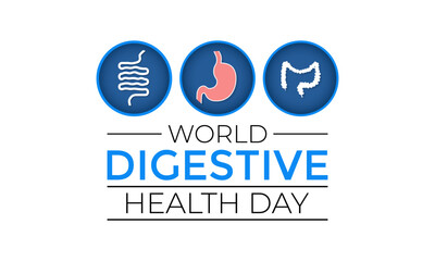 World Digestive Health Day design vector. May 29. Stomach health Awareness Campaign Template. Banner poster, flyer and background design.