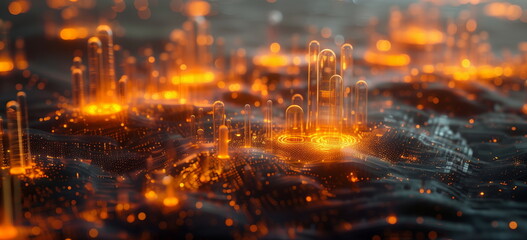 Fototapeta premium statistics, distribution and census type cover image. visualization, cyber city. 