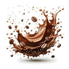 cafe, lovers, design, abstract, caffeine, coffee house, dark, white background, cool, glass, black coffee, bubble, aqua, float, aroma, coffee, wave, brown, splash, splashing, liquid, form, food