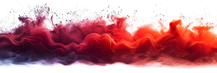 Crimson and maroon swirling watercolor paint stains on transparent background.