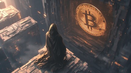 bitcoin cryptocurrency illustration background.
