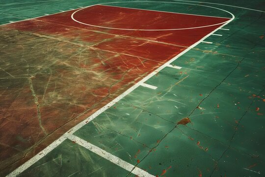 textured surface of empty basketball court game field sports background photo