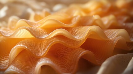 Close-Up of Wavy Pasta Noodles
