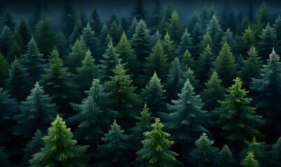 Fototapeta premium Aerial top view of green trees in forest. Drone view of dense green tree captures CO2. Green tree nature background for carbon neutrality and net zero emissions concept.