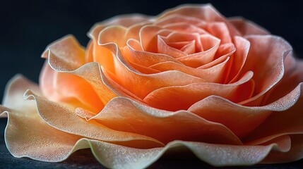 Close-up of a Delicate Peach Rose