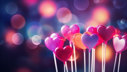 heart shaped candy sticks