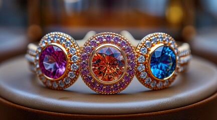 Various exquisite and beautiful jewelry, diamond jewelry, gemstone rings, necklaces and gold