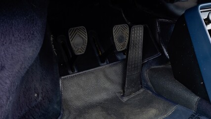 Pedals inside a car