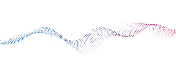 Flowing Dot Wave Pattern Halftone Curve Shape on Transparent Background