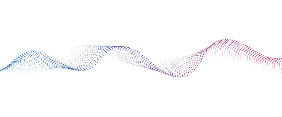 Flowing Dot Wave Pattern Halftone Curve Shape on Transparent Background