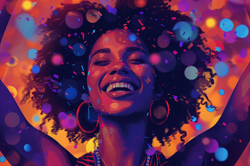 Black Woman Celebrating Juneteeth on June 19th