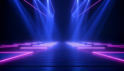 blue violet pink lights on stage