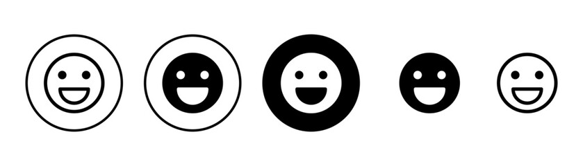 Smile icon vector isolated on white background. Smile vector icon. Emoticon Icon vector. Emoji