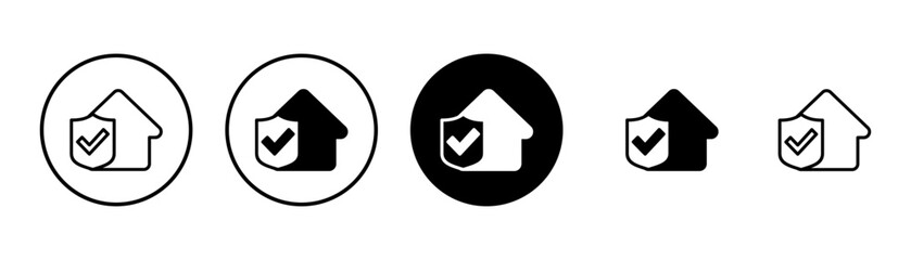 House insurance icon vector isolated on white background. house protection icon.