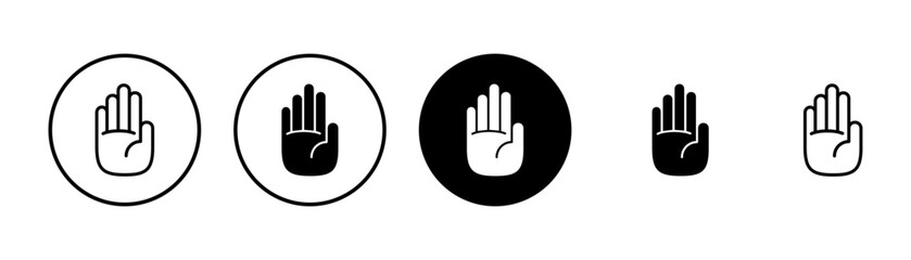 Hand icon vector isolated on white background. Hand gesture. hand stop