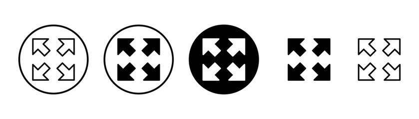 Fullscreen Icon vector isolated on white background. Expand to full screen icon. Fullscreen sign icon. Arrows symbol