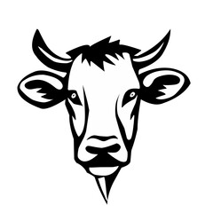 Cow Flat Icon Isolated On White Background