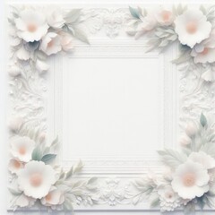Obraz na płótnie Canvas Ornate Floral Picture Frame paper with Generative AI.