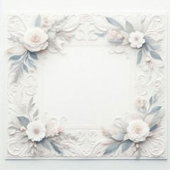 Ornate Floral Picture Frame paper with Generative AI.