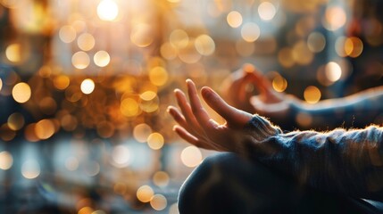 A person meditating and practicing mindfulness as these practices have been shown to have positive effects on the epigenetic clock. .