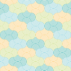 Pastel Abstract Geometric Scale Ogee Seamless Vector Repeat Pattern