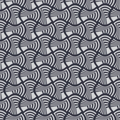 Retro Greyscale Interlocking Geometric Bowtie Seamless Vector Repeat Pattern