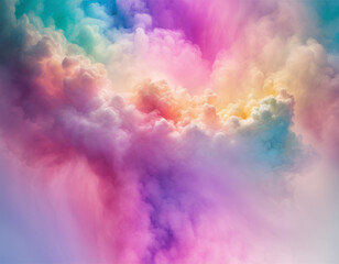 Fototapeta premium 雲に隠れる太陽の光 天国の情景 カラフルな雲 グラデーション 煙 スモーク Sunlight hiding in clouds, heavenly scene, colorful clouds, gradation, smoke, smoke