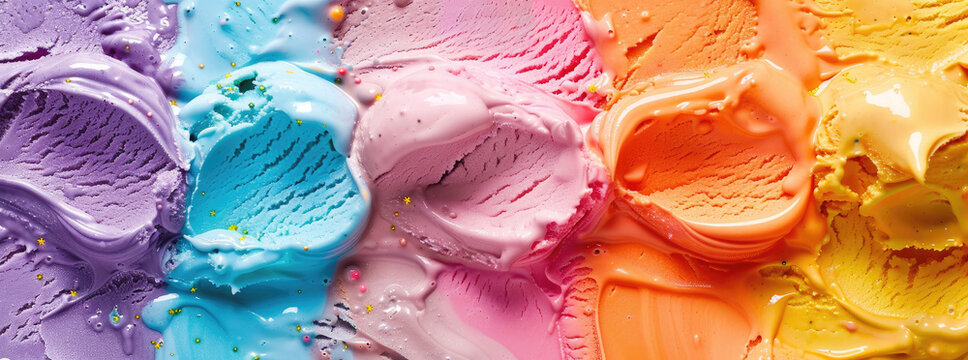 ice cream sample, vibrant colors