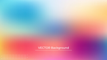 Smooth and blurry colorful gradient mesh background. Modern bright rainbow colors. Easy editable soft colored vector banner template. Premium quality