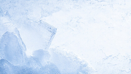 Cool background texture of slightly melted ice - obrazy, fototapety, plakaty