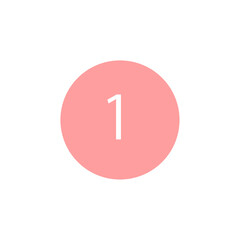 シンプルなピンクの数字のアイコン