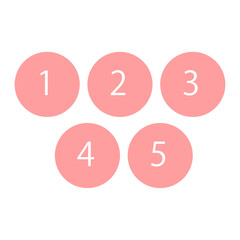 シンプルなピンクの数字のアイコンセット