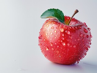 Red apples with water droplets
