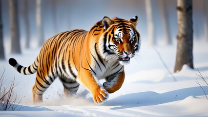 Obraz premium tiger in snow