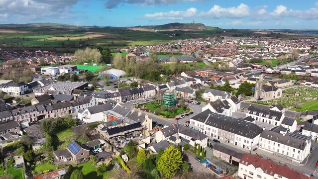 Aerial view of Comber Town Newtownards County Down Northern Ireland