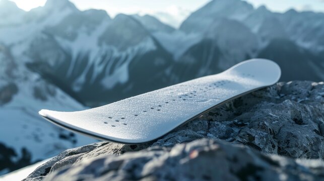 Blank mockup of a graffitistyle snowboard perfect for urban snowboarders. .