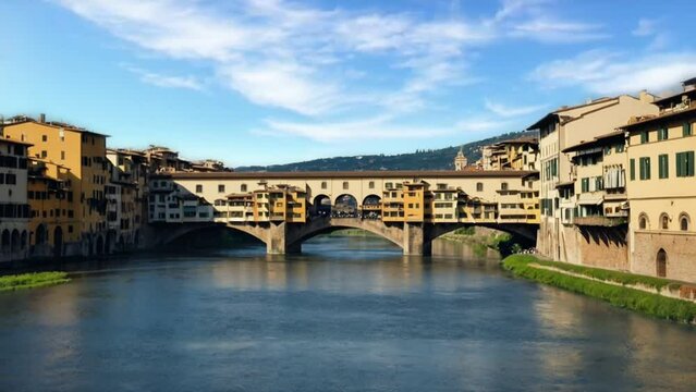 ponte vecchio city, seamless looping animation video background 