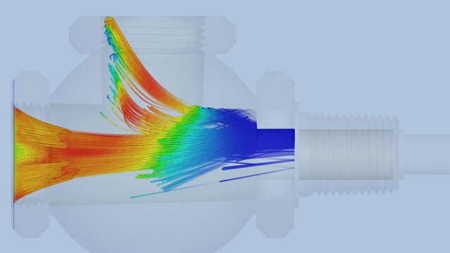 CFD simulation Computational fluid dynamics - flow pump and switch airflow simulation